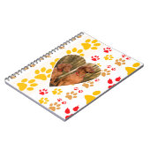 Schokolade Labrador Retriever Dog Hearts Paw Print Notizblock (Linke Seite)