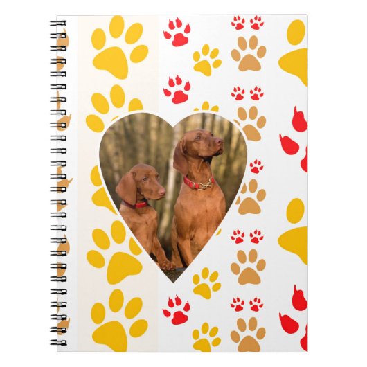 Schokolade Labrador Retriever Dog Hearts Paw Print Notizblock (Vorderseite)