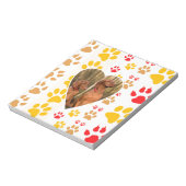 Schokolade Labrador Retriever Dog Hearts Paw Print Notizblock (Rotiert)