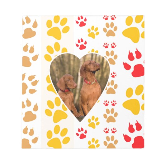 Schokolade Labrador Retriever Dog Hearts Paw Print Notizblock (Vorderseite)