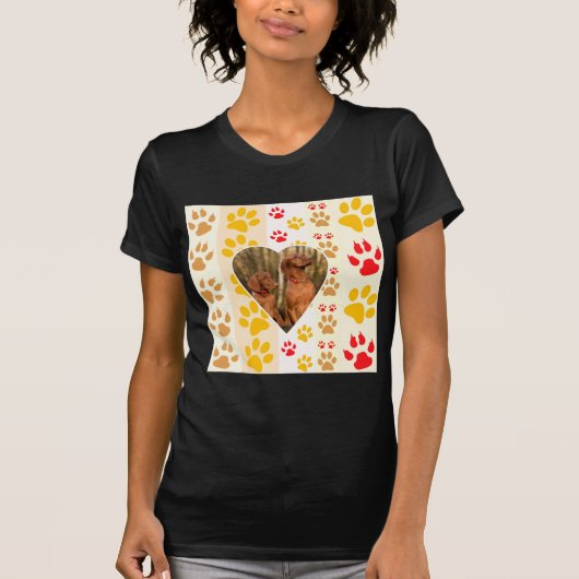 Schokolade Labrador Retriever Dog Hearts Paw Print T-Shirt (Vorderseite)