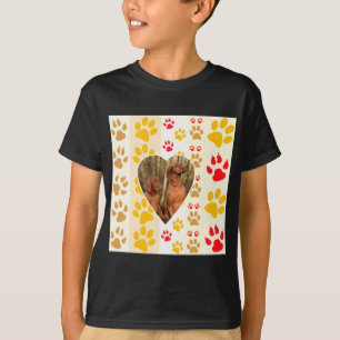 Schokolade Labrador Retriever Dog Hearts Paw Print T-Shirt