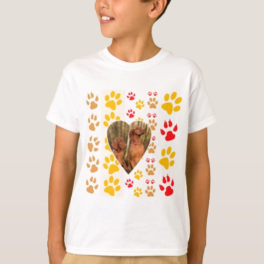 Schokolade Labrador Retriever Dog Hearts Paw Print T-Shirt (Vorderseite)