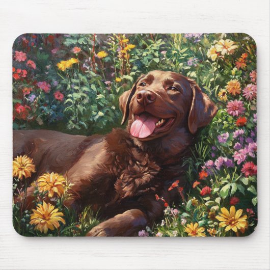Schokolade Labrador Retriever Dog Lover Garden Mousepad (Vorne)