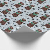 Schokolade Labrador Retriever Dog Paw Print Geschenkpapier (Ecke)