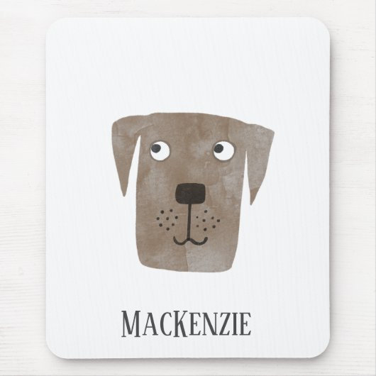 Schokolade Labrador Retriever Dog Personalisiert Mousepad (Vorne)