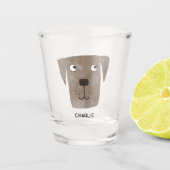 Schokolade Labrador Retriever Dog Personalisiert Schnapsglas (Vorderseite)