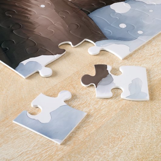 Schokolade Labrador Retriever Dog Snowman Puppy Puzzle (Seite)