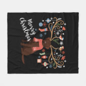 Schokolade Labrador Retriever Dog Weihnachten Fleecedecke (Vorderseite (Horizontal))