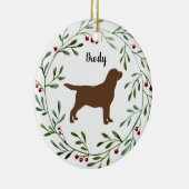 Schokolade Labrador Retriever- Entendog - Brauner  Keramik Ornament (Rechts)