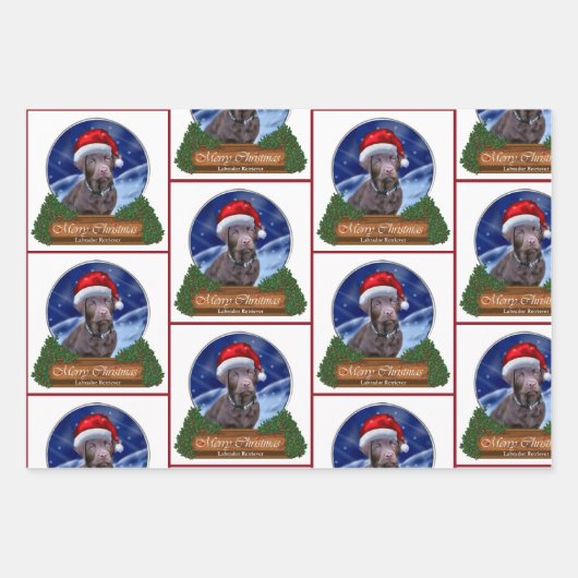 Schokolade Labrador Retriever Geschenkpapier Set (Vorderseite 2)