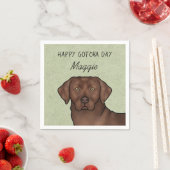 Schokolade Labrador Retriever Happy Gotcha Day Serviette (Beispiel)
