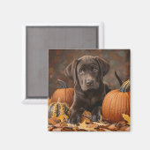 Schokolade Labrador Retriever Herbst Magnet (Vorderseite/Rückseite)