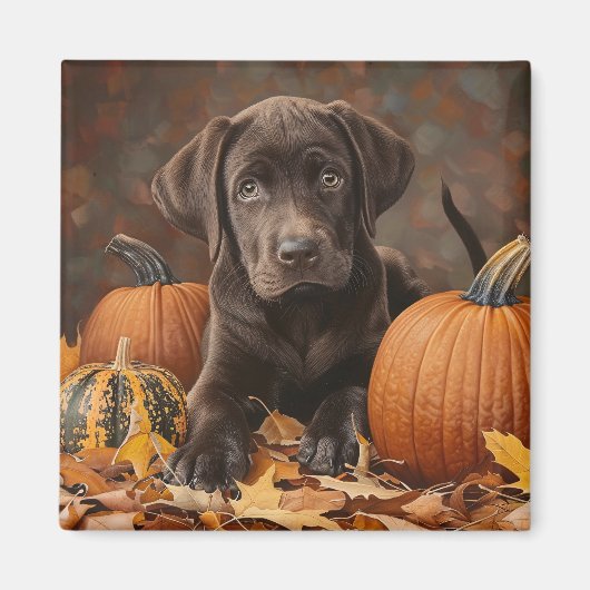 Schokolade Labrador Retriever Herbst Magnet (Vorne)