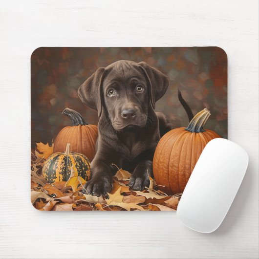 Schokolade Labrador Retriever Herbst Mousepad (Mit Mouse)