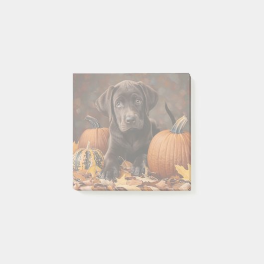 Schokolade Labrador Retriever Herbst Post-it Klebezettel (Vorderseite)