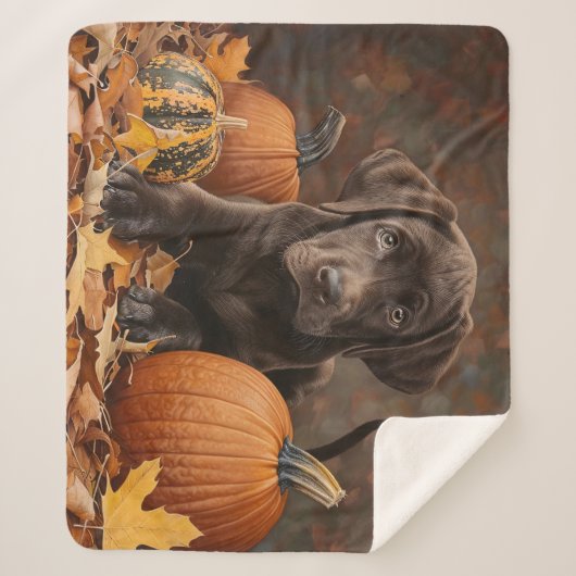 Schokolade Labrador Retriever Herbst Sherpadecke (Vorderseite)