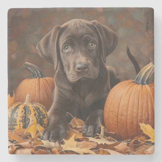Schokolade Labrador Retriever Herbst Steinuntersetzer
