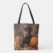 Schokolade Labrador Retriever Herbst Tasche (Rückseite)