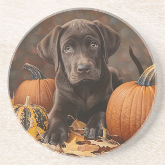 Schokolade Labrador Retriever Herbstlicher Unterse Getränkeuntersetzer