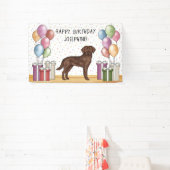 Schokolade Labrador Retriever Hund farbenfroh Gebu Banner (InSitu)