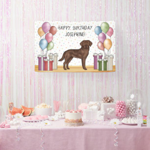Schokolade Labrador Retriever Hund farbenfroh Gebu Banner