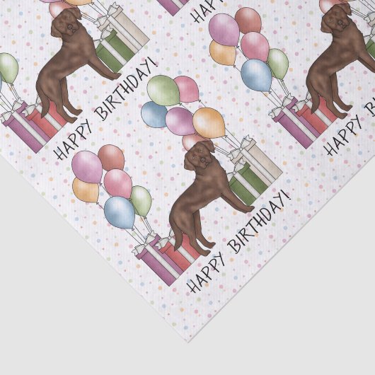 Schokolade Labrador Retriever Hund farbenfroh Gebu Seidenpapier (Ausschnitt)