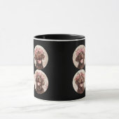 Schokolade Labrador Retriever Hund Schwarz Pink Fl Tasse (Zentrum)