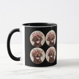 Schokolade Labrador Retriever Hund Schwarz Pink Fl Tasse