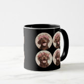 Schokolade Labrador Retriever Hund Schwarz Pink Fl Tasse (VorderseiteRechts)