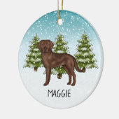 Schokolade Labrador Retriever Individuelle Name We Keramik Ornament (Links)