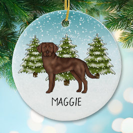 Schokolade Labrador Retriever Individuelle Name We Keramik Ornament