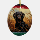 Schokolade Labrador Retriever Keramik Ornament (Rechts)
