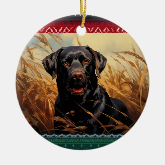 Schokolade Labrador Retriever Keramik Ornament (Vorne)