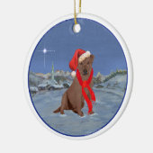 Schokolade Labrador Retriever Keramikornament (Links)
