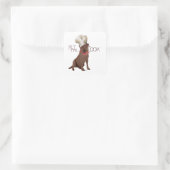 Schokolade Labrador Retriever Koch Quadratischer Aufkleber (Tasche)