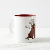Schokolade Labrador Retriever Koch Zweifarbige Tasse (Vorderseite Links)