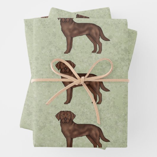 Schokolade Labrador Retriever Labrador Hundeschema Geschenkpapier Set (Beispiel)