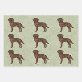 Schokolade Labrador Retriever Labrador Hundeschema Geschenkpapier Set (Vorderseite)