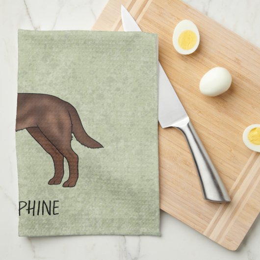 Schokolade Labrador Retriever Labrador Individuell Geschirrtuch (Viertel Falte)