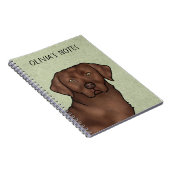 Schokolade Labrador Retriever Labrador Kopf und Na Notizblock (Rechte Seite)