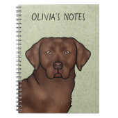 Schokolade Labrador Retriever Labrador Kopf und Na Notizblock (Vorderseite)