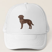 Schokolade Labrador Retriever Niedlich Cartoon Lab Truckerkappe (Vorderseite)