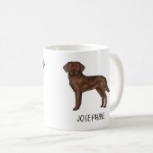 Schokolade Labrador Retriever Niedlich Labrador In Kaffeetasse (VorderseiteRechts)