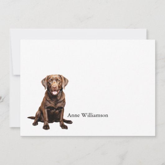 Schokolade Labrador Retriever Note Card Dankeskarte (Vorderseite)