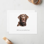 Schokolade Labrador Retriever Note Card Mitteilungskarte (Vorderseite/Rückseite Beispiel)