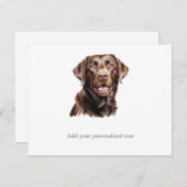 Schokolade Labrador Retriever Note Card Mitteilungskarte (Vorne/Hinten)