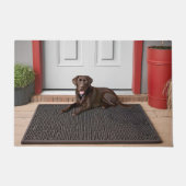 Schokolade Labrador Retriever on Door Mat Fußmatte (Vorderseite)