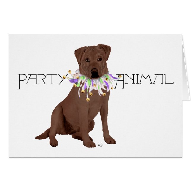 Schokolade Labrador Retriever Party (Vorderseite (Horizontal))