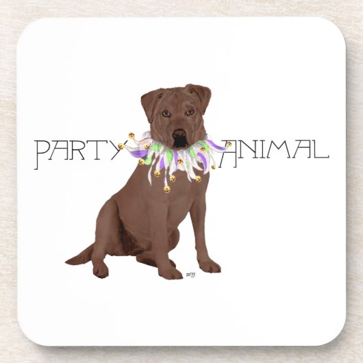 Schokolade Labrador Retriever Party Getränkeuntersetzer (Vorderseite)